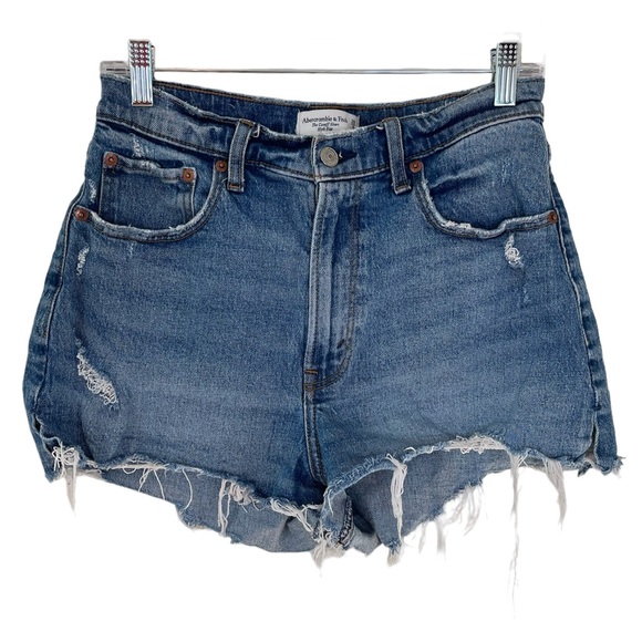 Abercrombie & Fitch Pants - Abercrombie & Fitch Curve Love High Rise Cutoff Distressed Denim Shorts 6/28